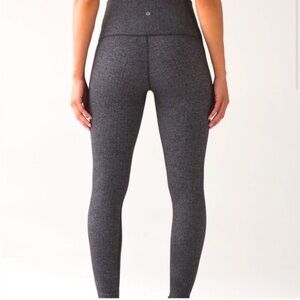 Lululemon wunder under leggings Giant Herringbone Black Heathered size 2